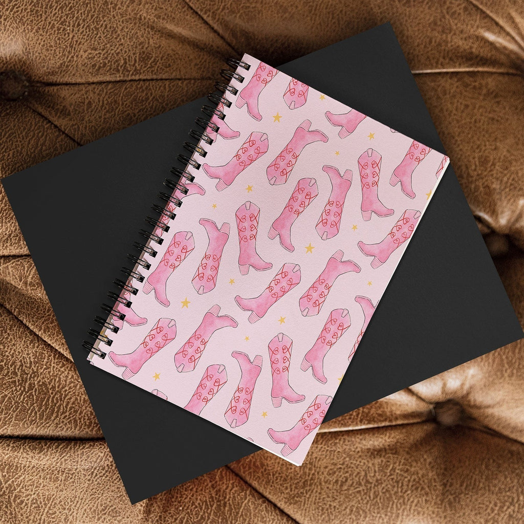 Love_Ryming Stars and Boots Spiral Notebook