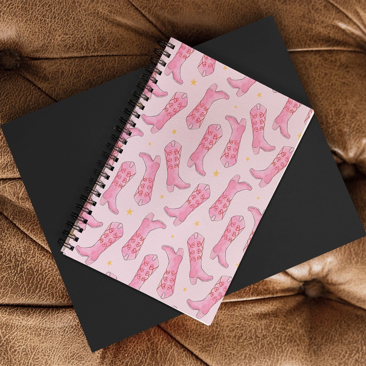 Love_Ryming Stars and Boots Spiral Notebook