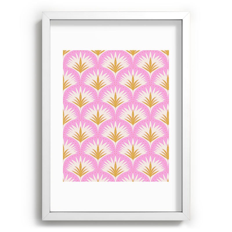 Jennifer Labre Pink Palmetto Recessed Framing Rectangle