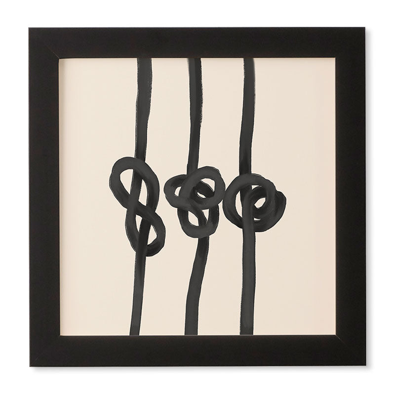 Agnes 91 Minimalist Black Knot Abstract Framed Wall Art