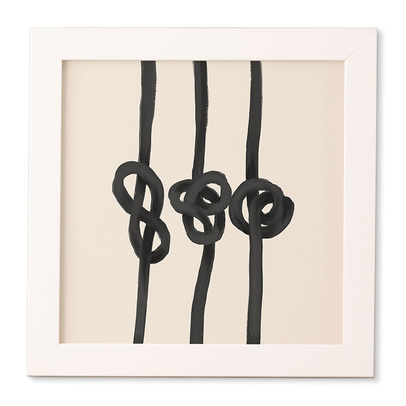 Agnes 91 Minimalist Black Knot Abstract Framed Wall Art