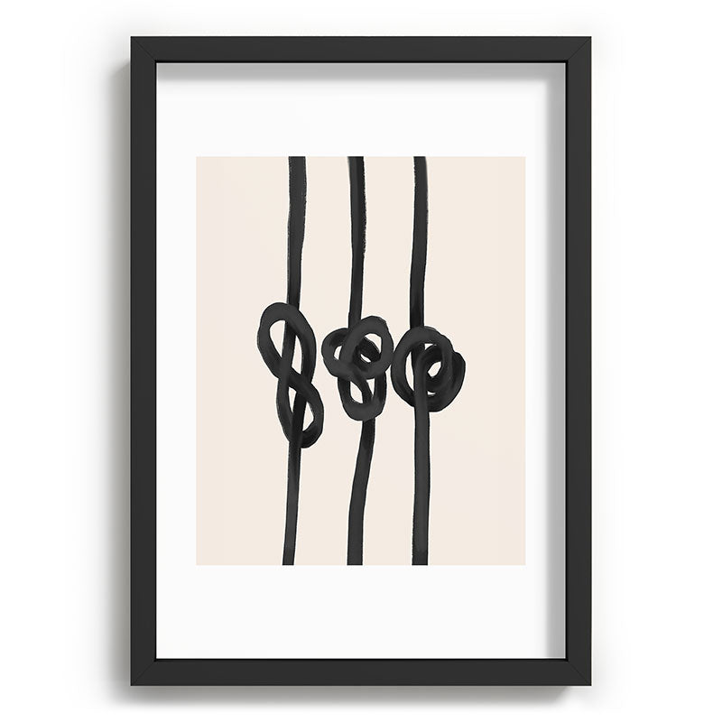 Agnes 91 Minimalist Black Knot Abstract Recessed Framing Rectangle
