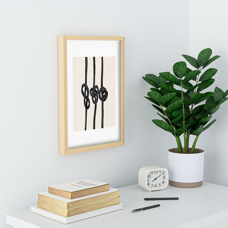 Agnes 91 Minimalist Black Knot Abstract Recessed Framing Rectangle