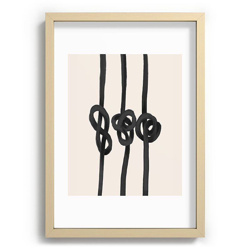 Agnes 91 Minimalist Black Knot Abstract Recessed Framing Rectangle