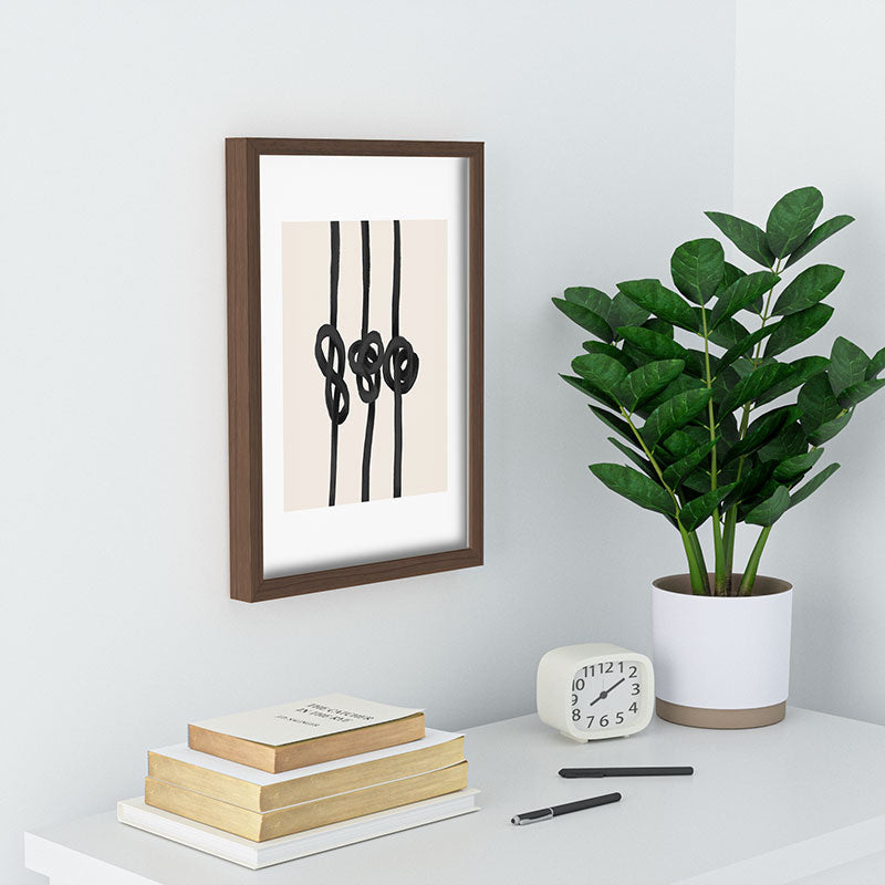 Agnes 91 Minimalist Black Knot Abstract Recessed Framing Rectangle