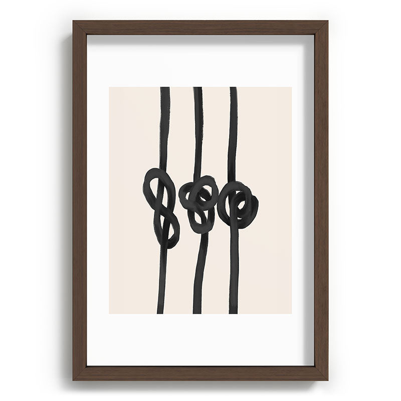 Agnes 91 Minimalist Black Knot Abstract Recessed Framing Rectangle