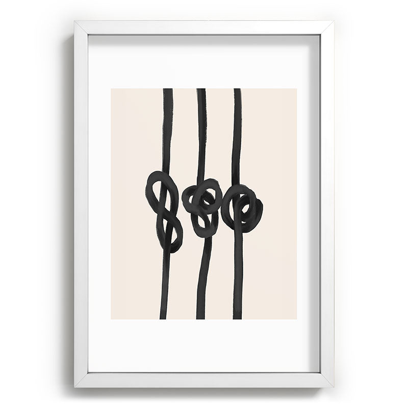 Agnes 91 Minimalist Black Knot Abstract Recessed Framing Rectangle