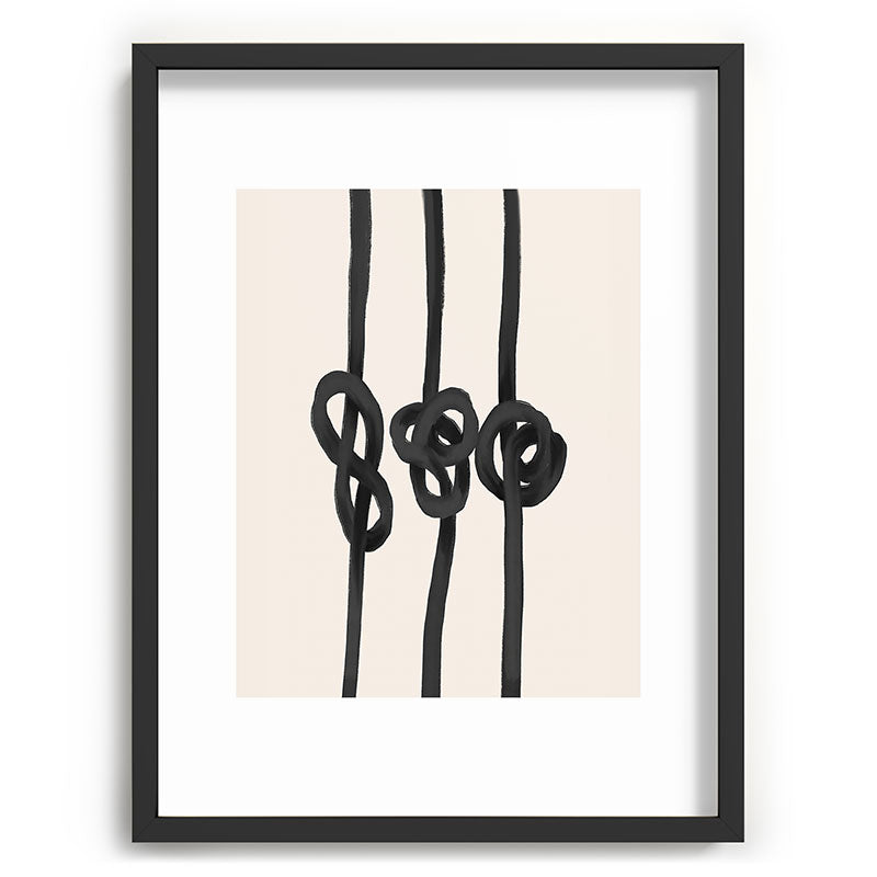 Agnes 91 Minimalist Black Knot Abstract Recessed Framing Rectangle
