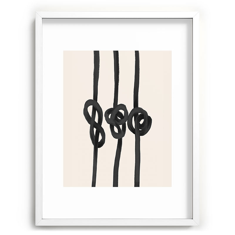 Agnes 91 Minimalist Black Knot Abstract Recessed Framing Rectangle