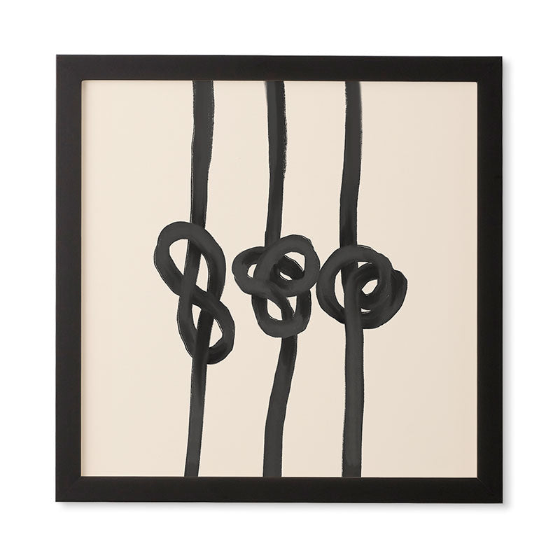 Agnes 91 Minimalist Black Knot Abstract Framed Wall Art
