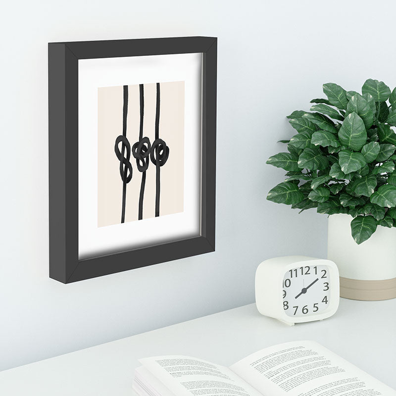 Agnes 91 Minimalist Black Knot Abstract Recessed Framing Rectangle