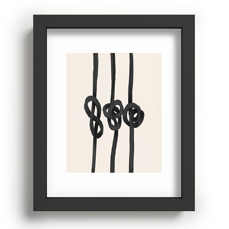 Agnes 91 Minimalist Black Knot Abstract Recessed Framing Rectangle