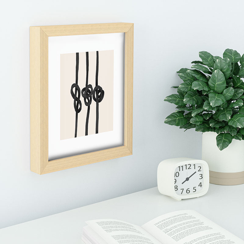 Agnes 91 Minimalist Black Knot Abstract Recessed Framing Rectangle