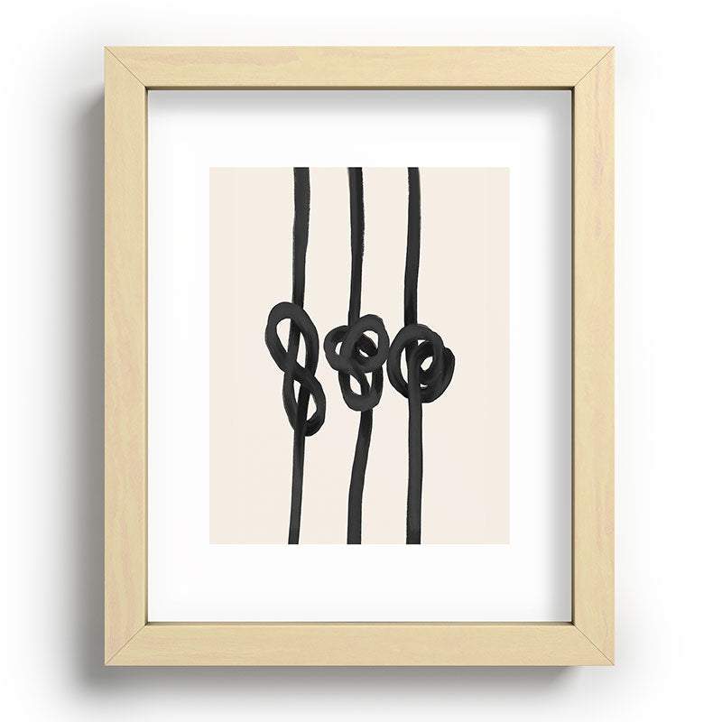 Agnes 91 Minimalist Black Knot Abstract Recessed Framing Rectangle