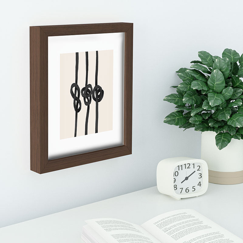 Agnes 91 Minimalist Black Knot Abstract Recessed Framing Rectangle