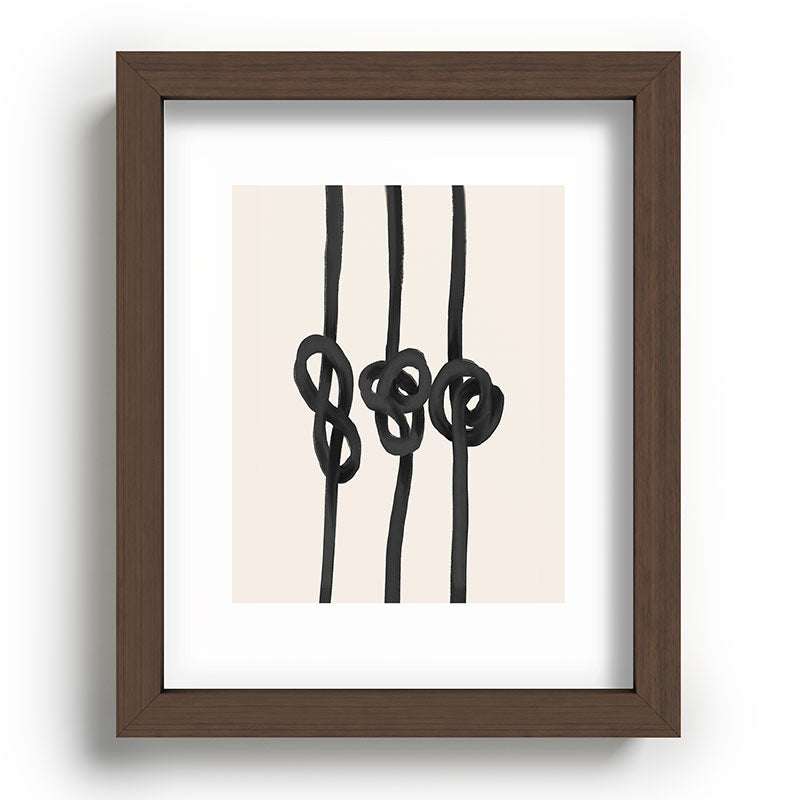 Agnes 91 Minimalist Black Knot Abstract Recessed Framing Rectangle