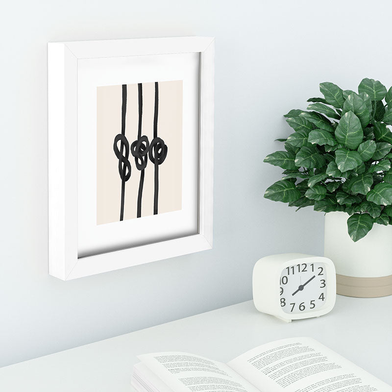 Agnes 91 Minimalist Black Knot Abstract Recessed Framing Rectangle