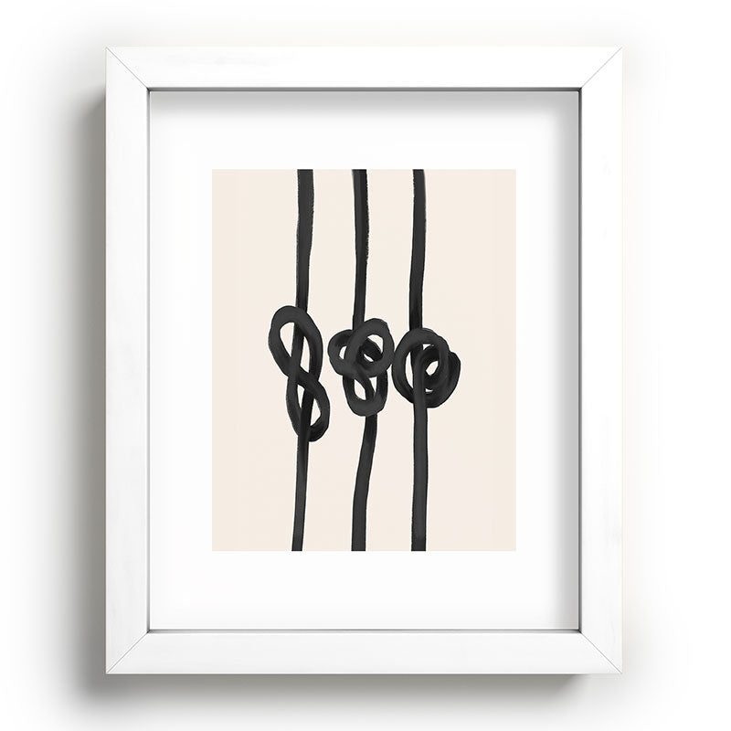 Agnes 91 Minimalist Black Knot Abstract Recessed Framing Rectangle
