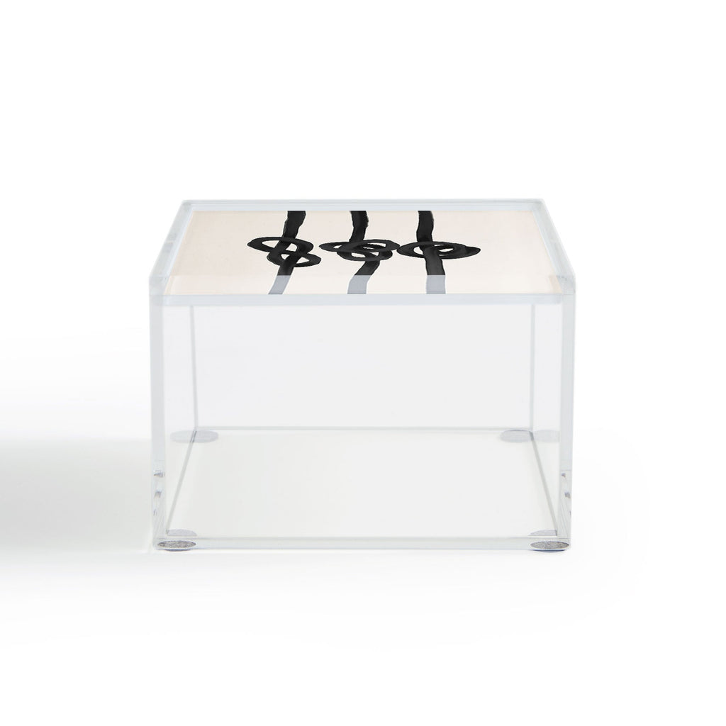 Agnes 91 Minimalist Black Knot Abstract Acrylic Box