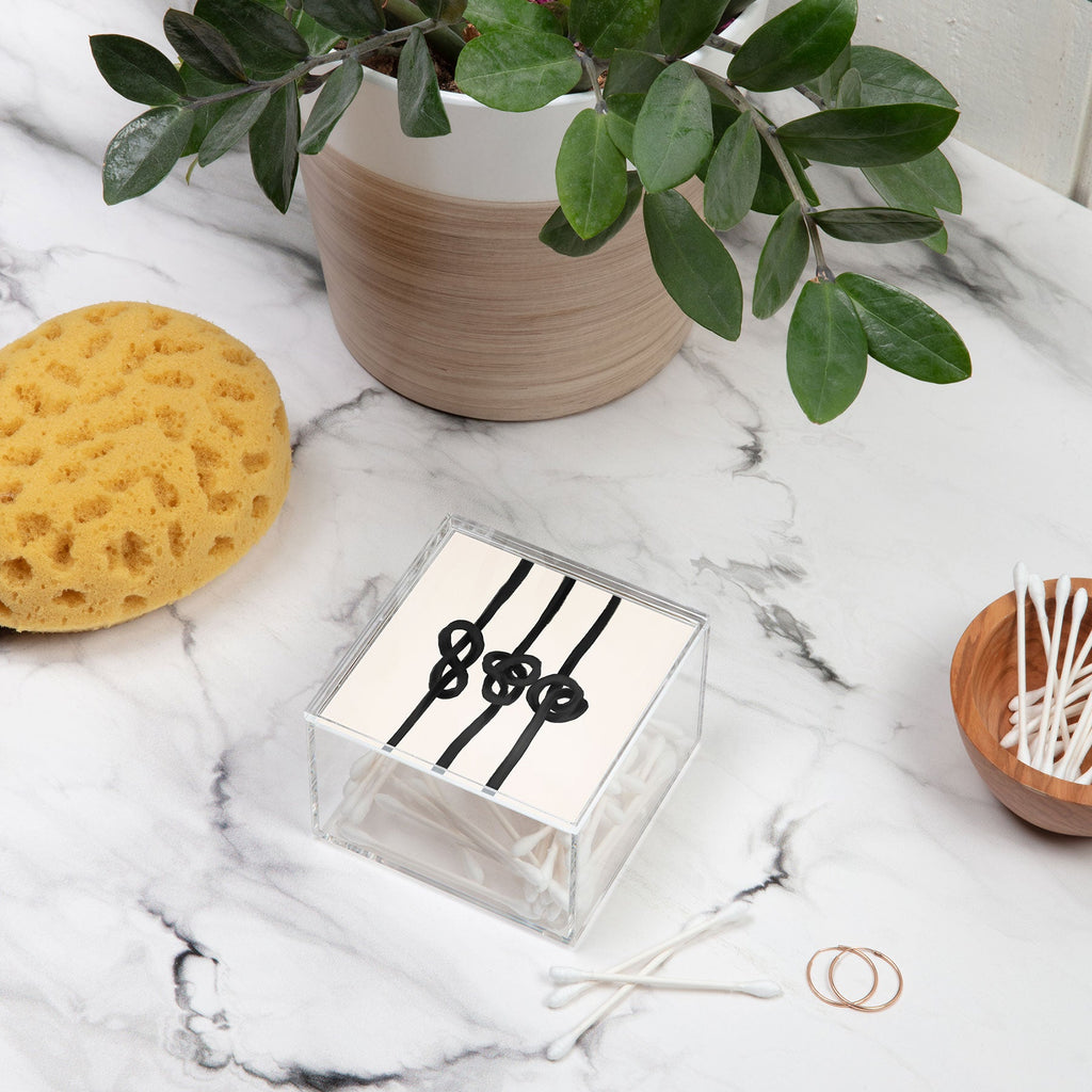 Agnes 91 Minimalist Black Knot Abstract Acrylic Box