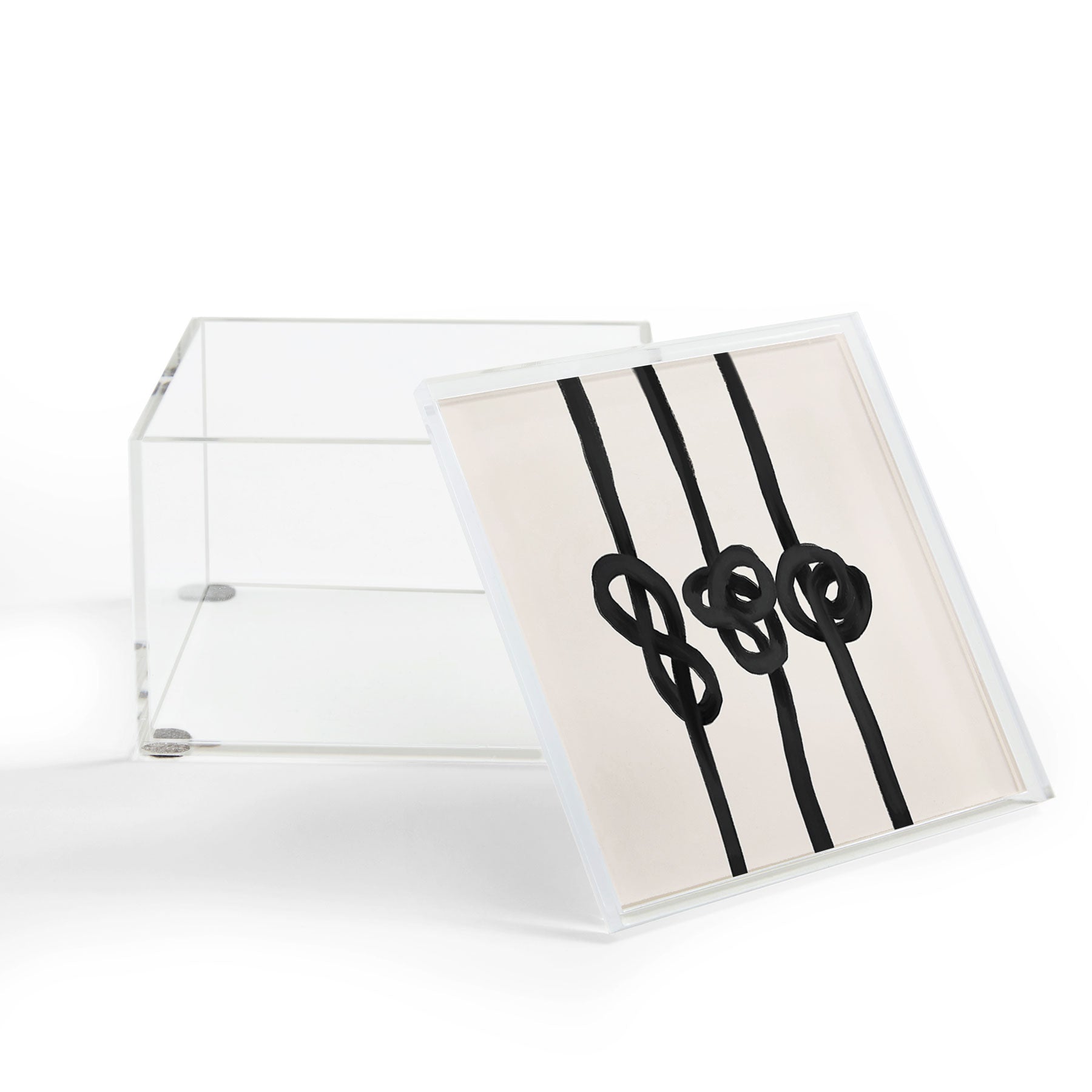 Agnes 91 Minimalist Black Knot Abstract Acrylic Box