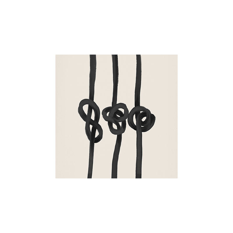 Agnes 91 Minimalist Black Knot Abstract Art Print