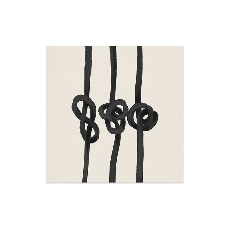 Agnes 91 Minimalist Black Knot Abstract Art Print
