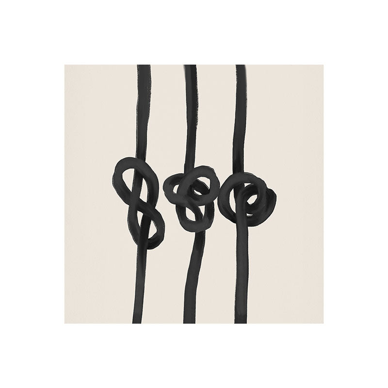 Agnes 91 Minimalist Black Knot Abstract Art Print