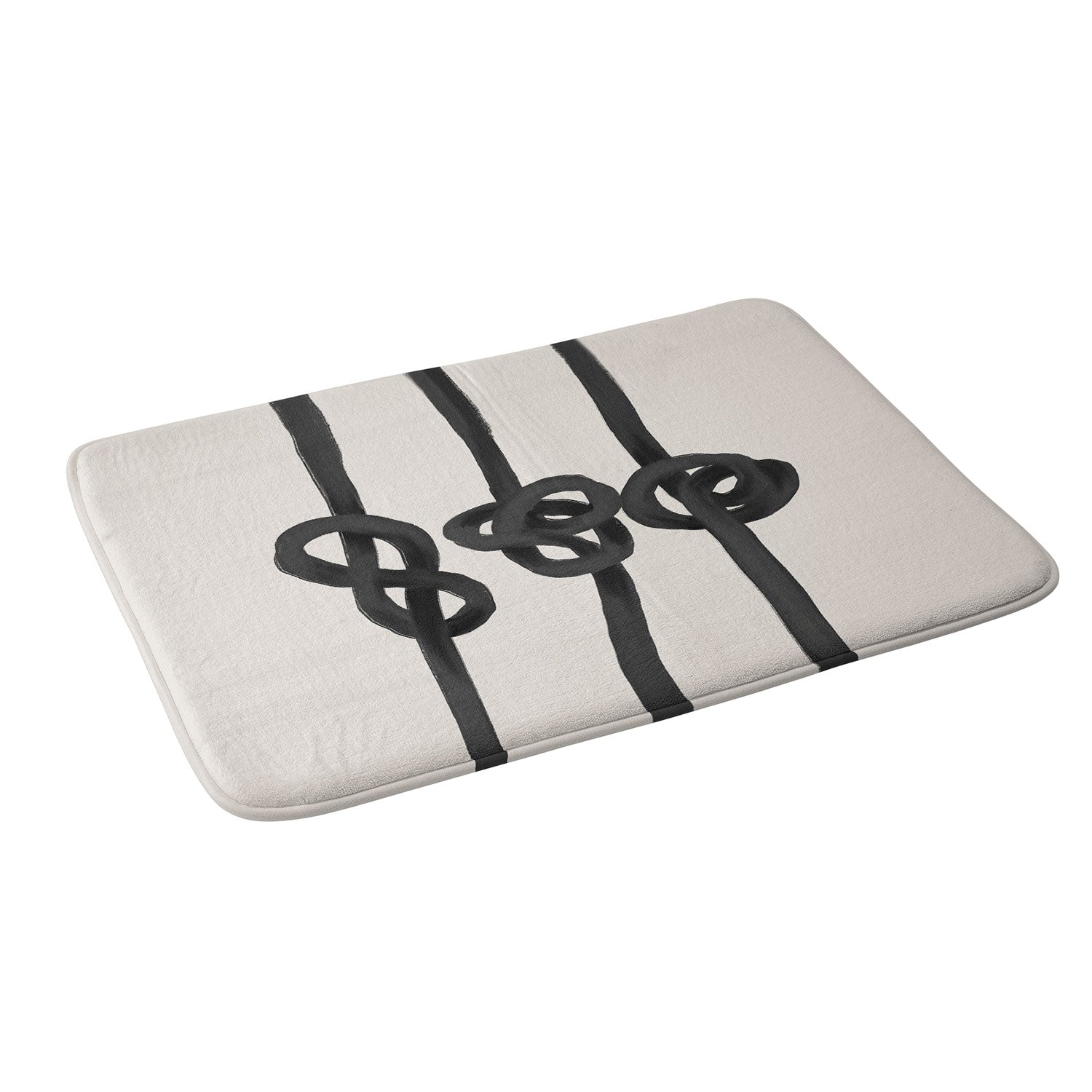 Agnes 91 Minimalist Black Knot Abstract Memory Foam Bath Mat