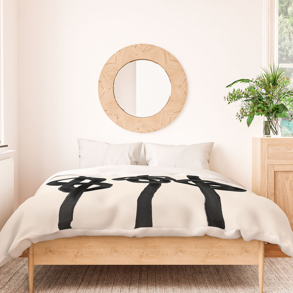 Agnes 91 Minimalist Black Knot Abstract Duvet Cover