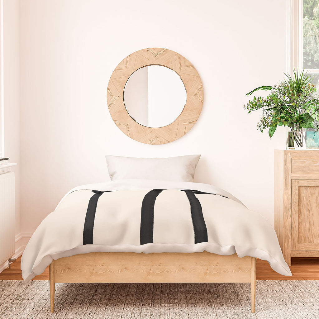 Agnes 91 Minimalist Black Knot Abstract Duvet Cover
