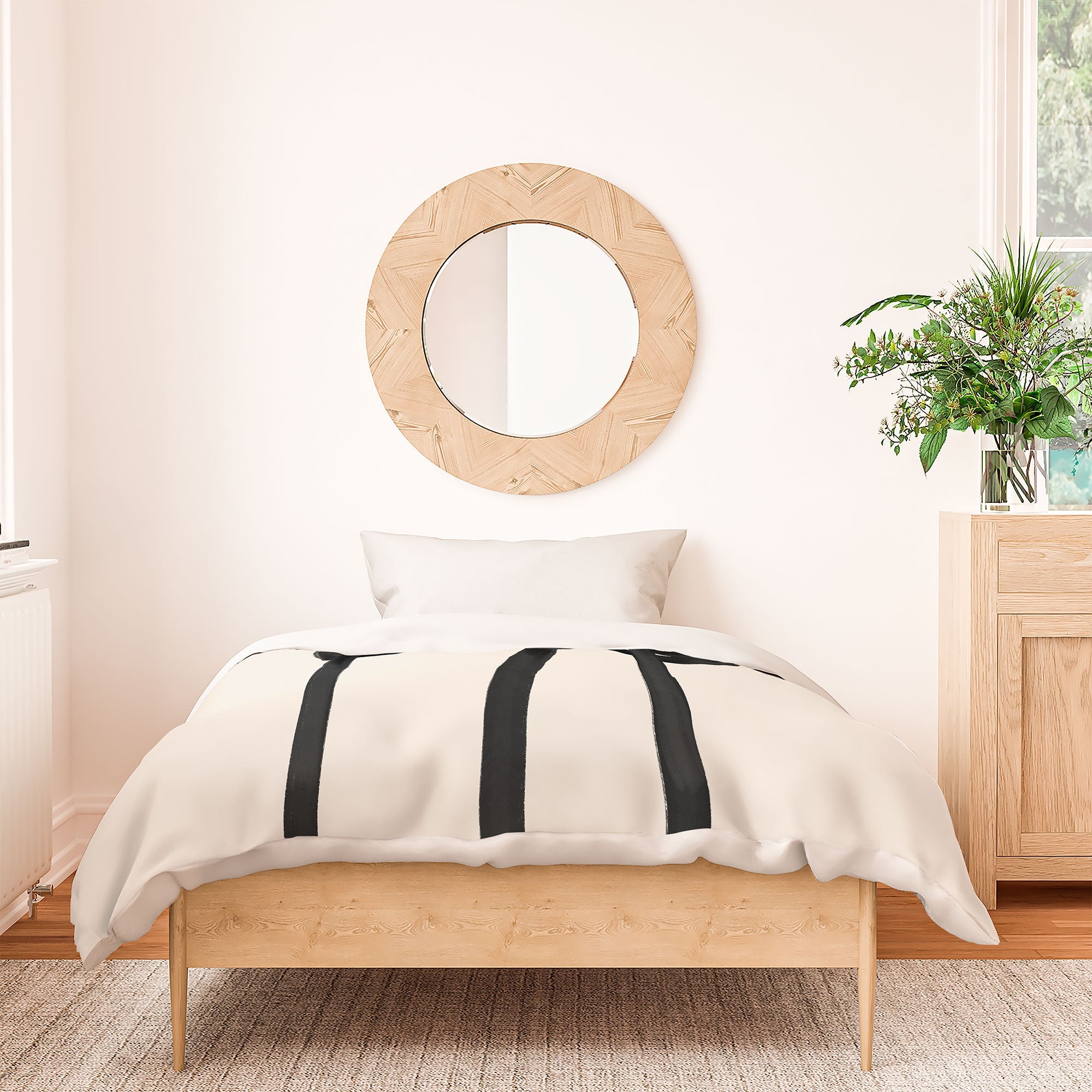 Agnes 91 Minimalist Black Knot Abstract Duvet Cover