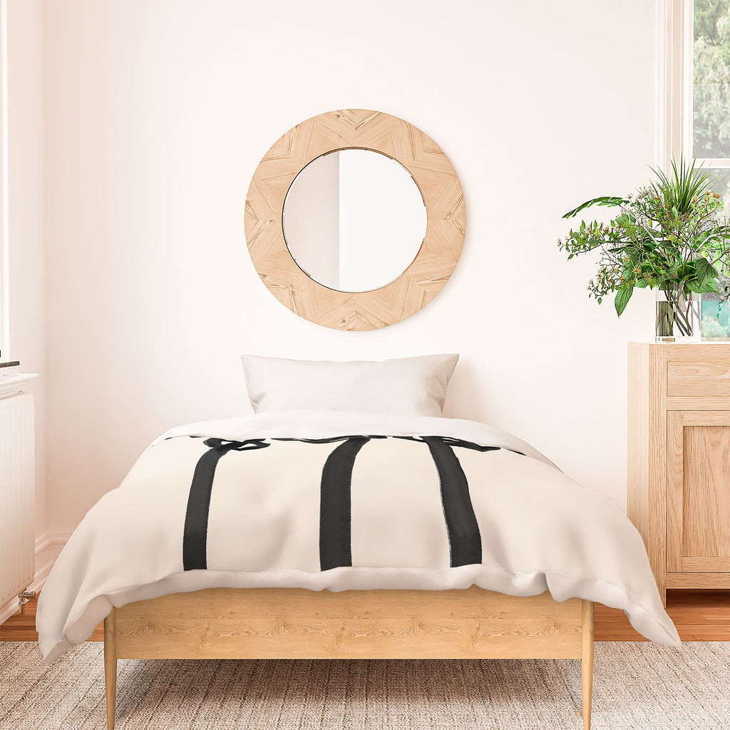 Agnes 91 Minimalist Black Knot Abstract Duvet Cover