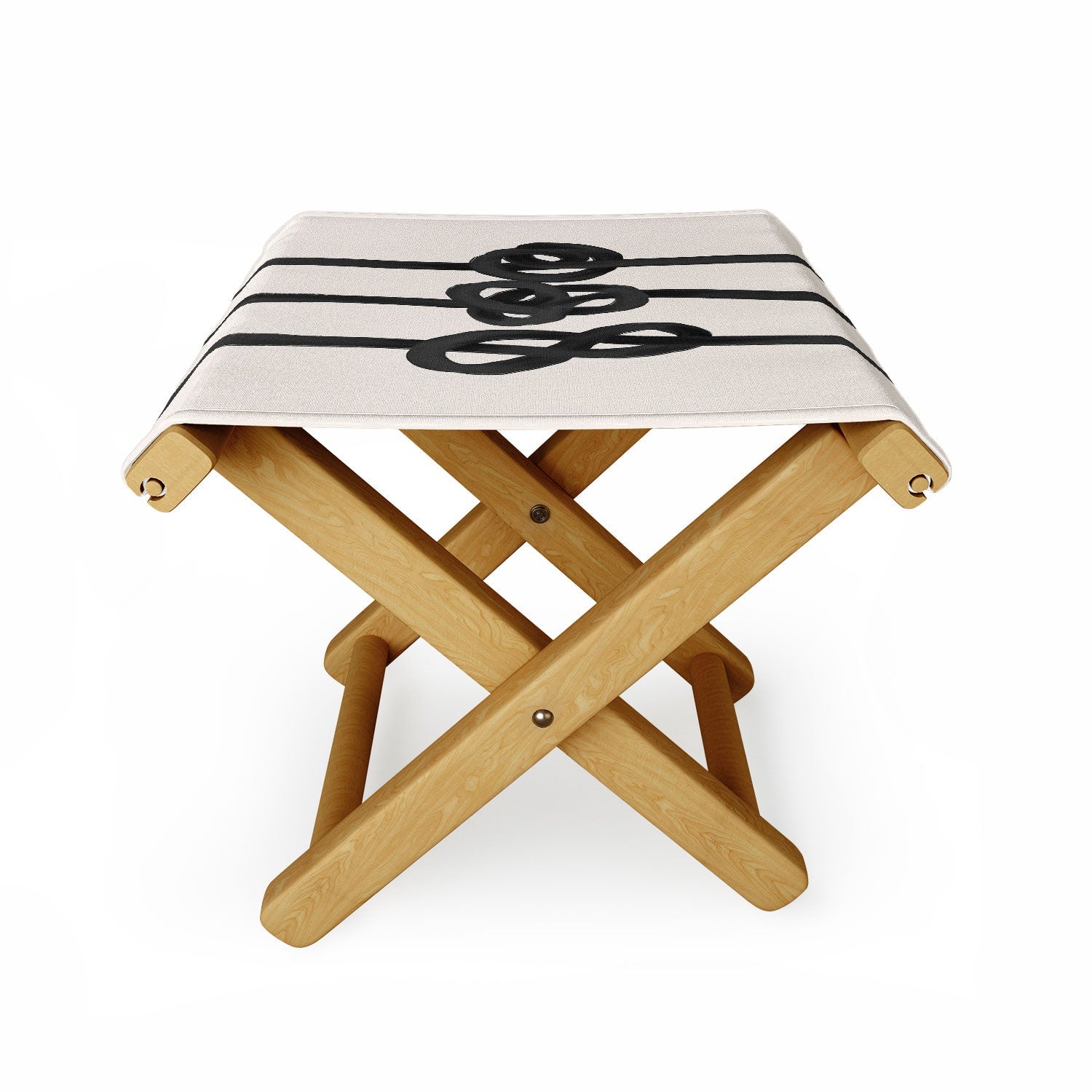 Agnes 91 Minimalist Black Knot Abstract Folding Stool