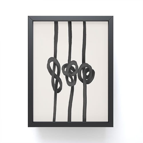 Agnes 91 Minimalist Black Knot Abstract Framed Mini Art Print