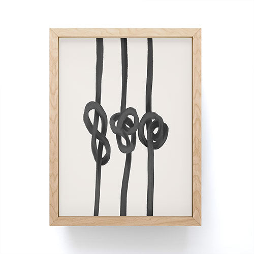 Agnes 91 Minimalist Black Knot Abstract Framed Mini Art Print