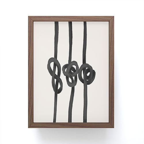 Agnes 91 Minimalist Black Knot Abstract Framed Mini Art Print