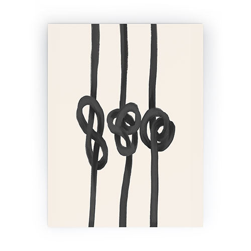 Agnes 91 Minimalist Black Knot Abstract Mini Art Print