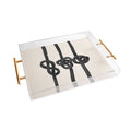 Agnes 91 Minimalist Black Knot Abstract Acrylic Tray