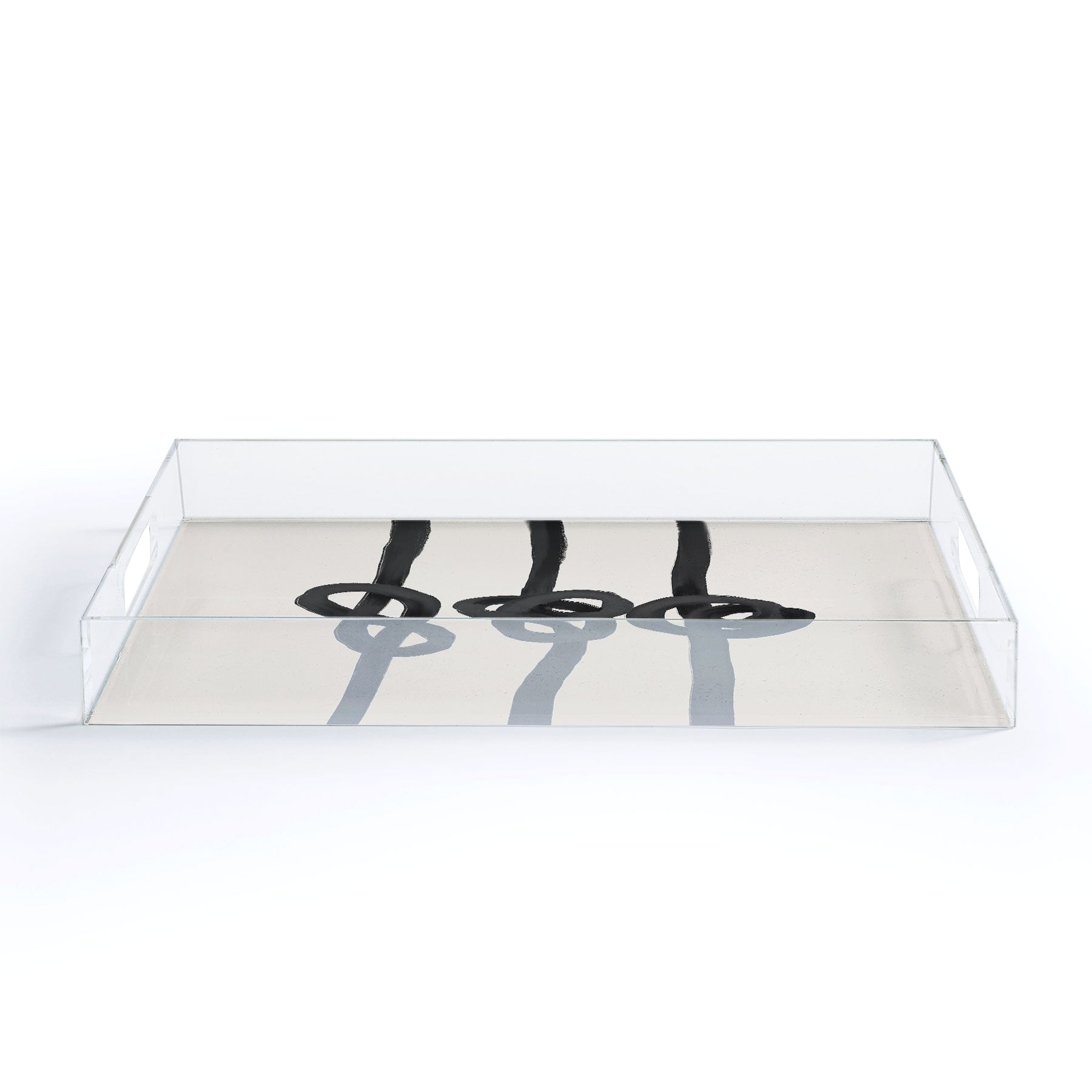 Agnes 91 Minimalist Black Knot Abstract Acrylic Tray