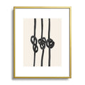 Agnes 91 Minimalist Black Knot Abstract Metal Framed Art Print