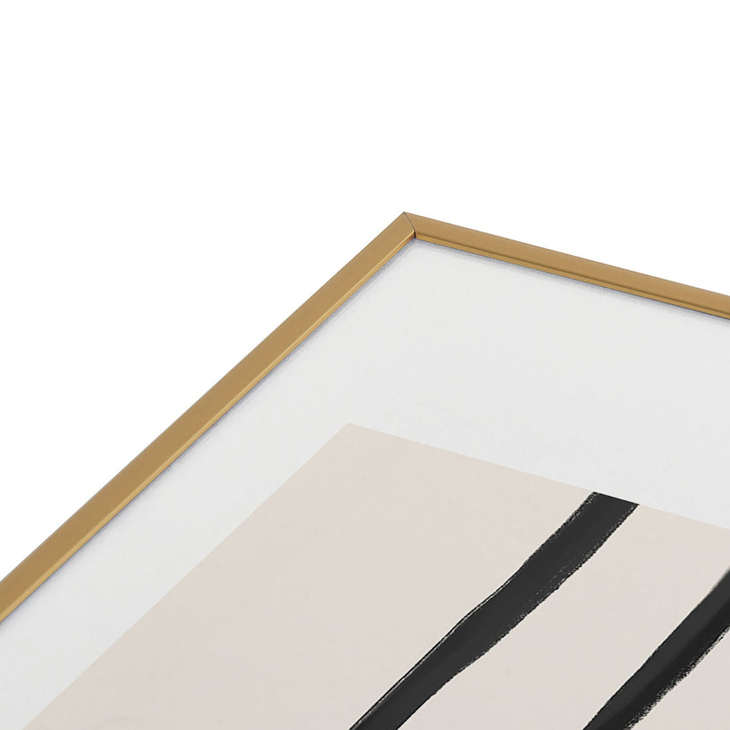 Agnes 91 Minimalist Black Knot Abstract Metal Framed Art Print