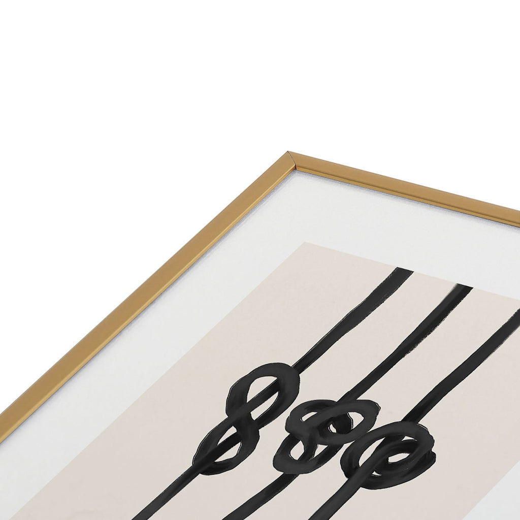 Agnes 91 Minimalist Black Knot Abstract Metal Framed Art Print