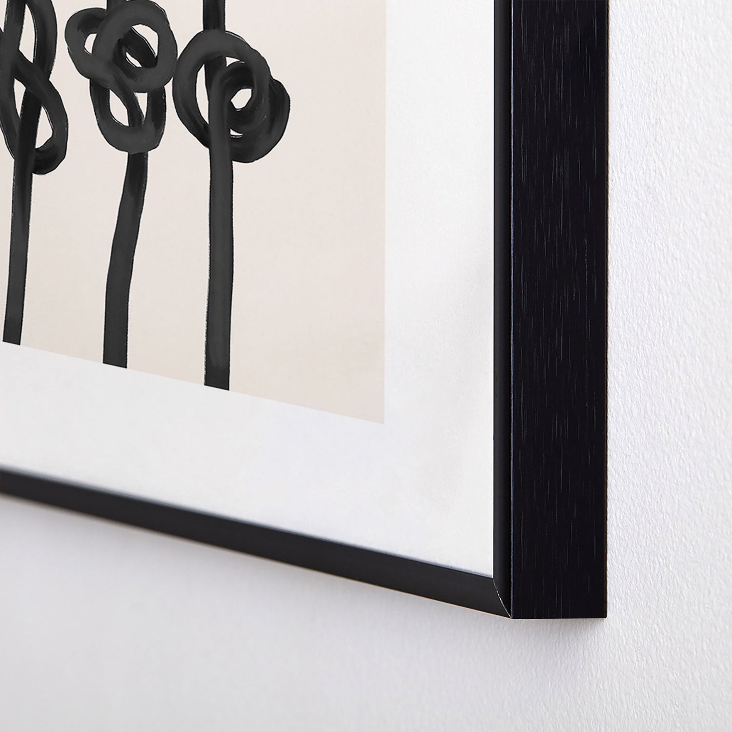 Agnes 91 Minimalist Black Knot Abstract Metal Framed Art Print