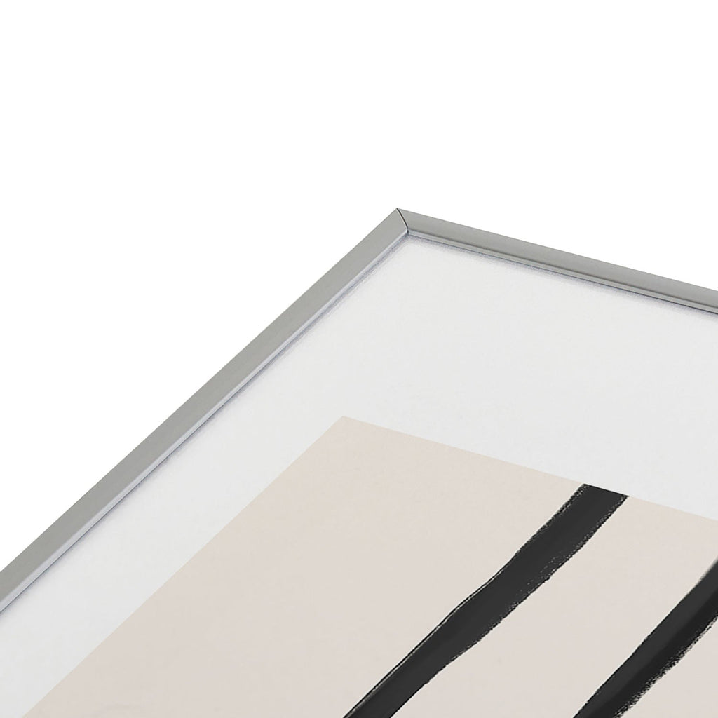 Agnes 91 Minimalist Black Knot Abstract Metal Framed Art Print