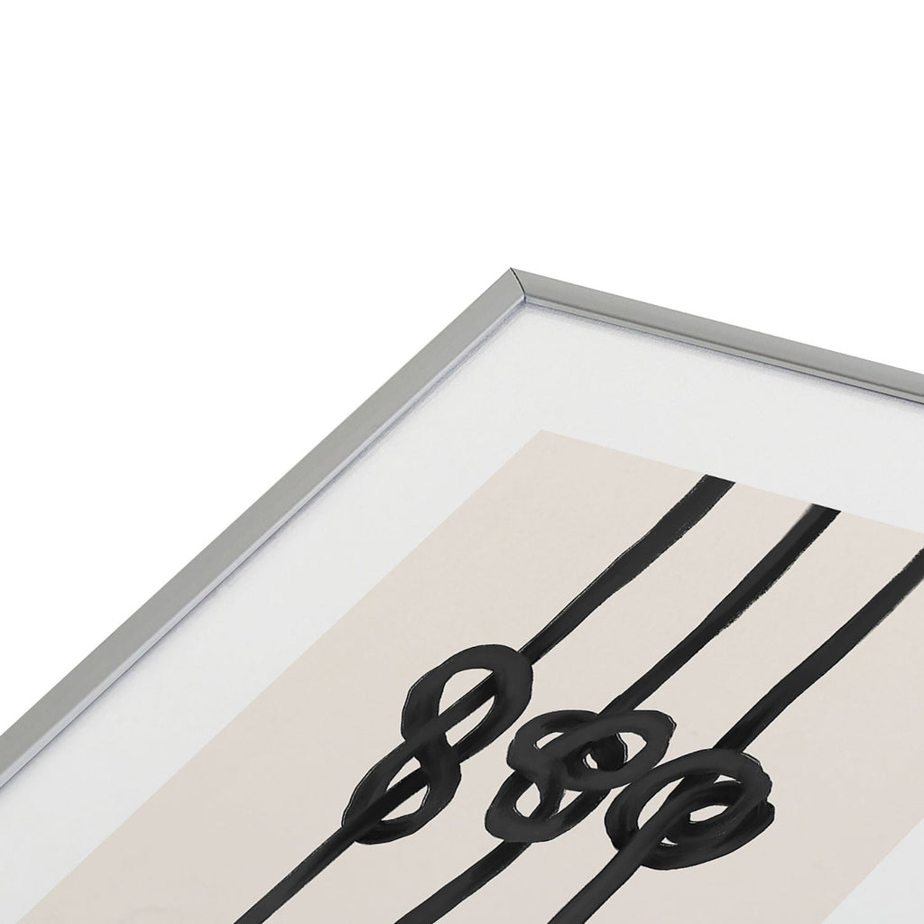 Agnes 91 Minimalist Black Knot Abstract Metal Framed Art Print