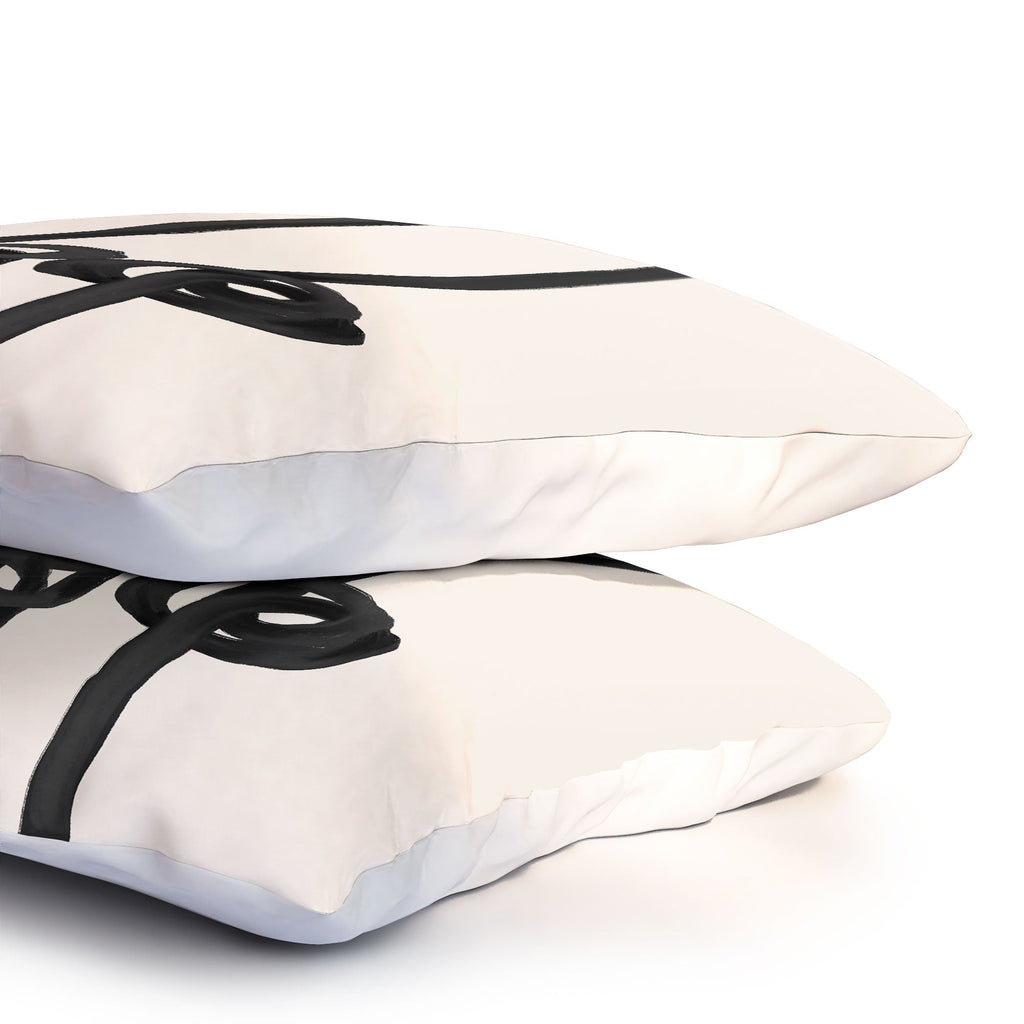 Agnes 91 Minimalist Black Knot Abstract Pillow Shams