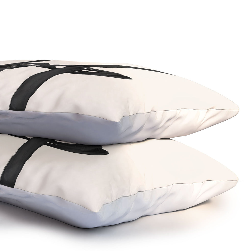 Agnes 91 Minimalist Black Knot Abstract Pillow Shams
