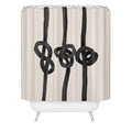 Agnes 91 Minimalist Black Knot Abstract Shower Curtain