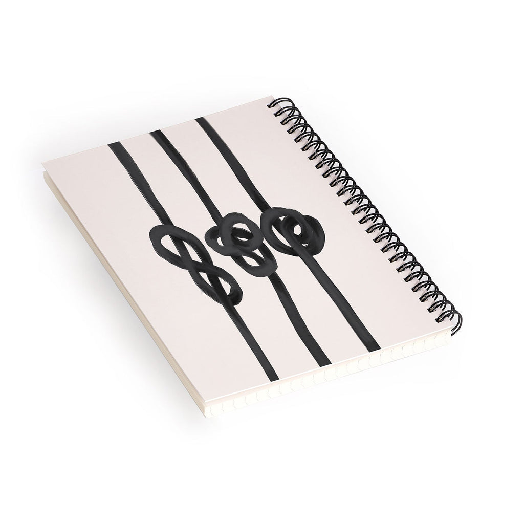 Agnes 91 Minimalist Black Knot Abstract Spiral Notebook
